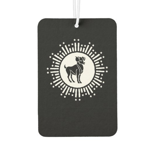 Ram Zodiac Sign Ram Cosmic Starburst Design Luchtverfrisser (Achterkant)