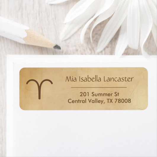 Ram Zodiac Sign - Retouradreslabels Etiket (Insitu)