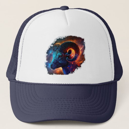 Ram Zodiac Star Sign Trucker Hat Pet (Voorkant)