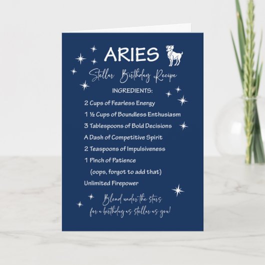 Ram Zodiac Stellar Verjaardagsrecept Kaart (Voorkant)