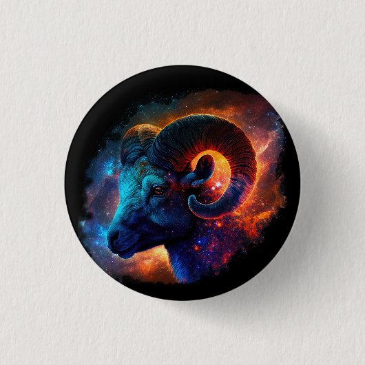 Ram Zodiac sterrenbeeld - Geen tekst - Ronde Butto Button 3,2 Cm (Voorkant)