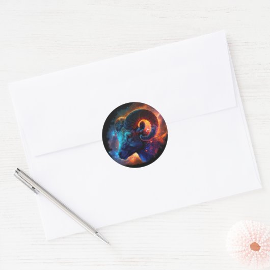 Ram Zodiac sterrenbeeld - Geen tekst - Ronde Stick Ronde Sticker (Envelop)