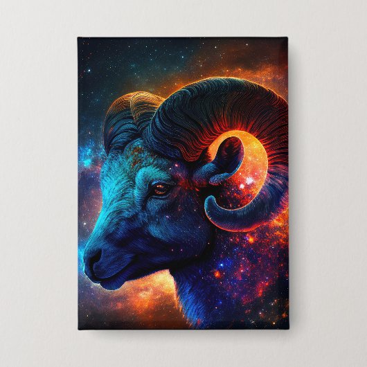 Ram Zodiac sterrenbeeld – Rechthoek Button (Voorkant)