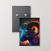 Ram Zodiac sterrenbeeld – Rechthoek Button (Voorkant / Achterkant)