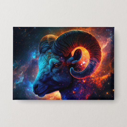 Ram Zodiac sterrenbeeld – Rechthoek Button (Voorkant)