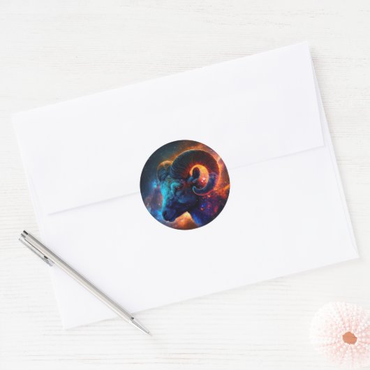 Ram Zodiac sterrenbeeld ronde Sticker (Envelop)
