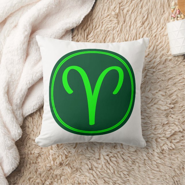 Ram Zodiac Symbool Groen Contrast Kussen (Deken)