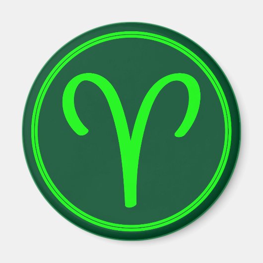 Ram Zodiac Symbool Groen Contrast Magneet (Voorkant)