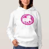 Ram Zodiac Symbool Grunge Roze Ram Astrologie Hoodie (Voorkant)