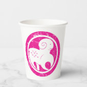 Ram Zodiac Symbool Grunge Roze Ram Astrologie Papieren Bekers (Voorkant)