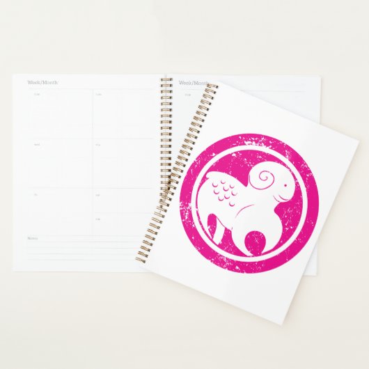 Ram Zodiac Symbool Grunge Roze Ram Astrologie Planner (Display)