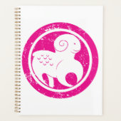 Ram Zodiac Symbool Grunge Roze Ram Astrologie Planner (Voorkant)