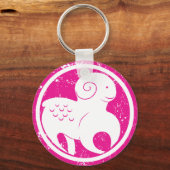 Ram Zodiac Symbool Grunge Roze Ram Astrologie Sleutelhanger (Voorkant)