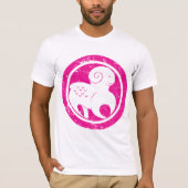 Ram Zodiac Symbool Grunge Roze Ram Astrologie T-shirt (Voorkant)