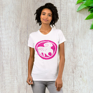 Ram Zodiac Symbool Grunge Roze Ram Astrologie T-shirt