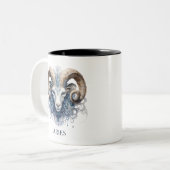 RAM Zodiac Symbool Hemelse Fantasie Ram Tweekleurige Koffiemok (Voorkant links)