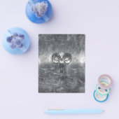 Ram Zodiac-symbool in zilveren distressed stijl Flyer (Enkel)