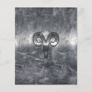Ram Zodiac-symbool in zilveren distressed stijl Flyer