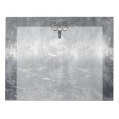 Ram Zodiac Symbool in Zilveren Staal Stijl Notitieblok (Voorkant)