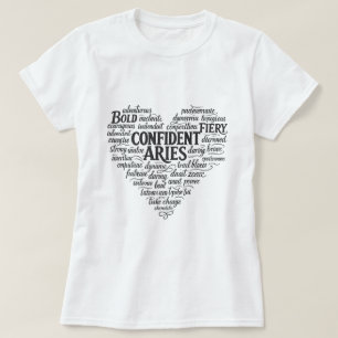 Ram Zodiac T-shirt voor vrouwen Word Cloud ontwe