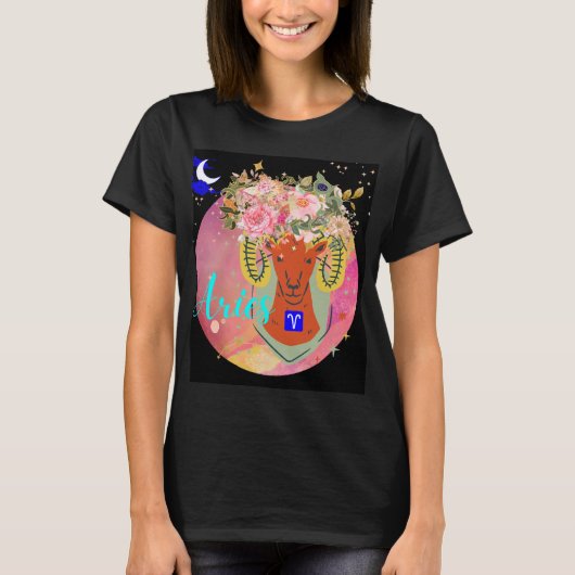 Ram Zodiac Teken Horoscoop Astrologie Vrouwen T-shirt (Voorkant)