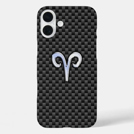 Ram Zodiac teken op houtskool koolstofvezel Case-Mate iPhone Case (Achterkant)