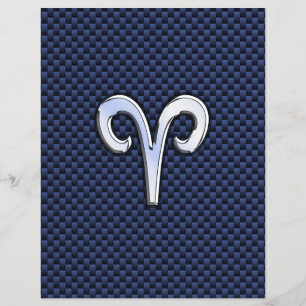 Ram Zodiac-teken op Navy Blue Koolstofvezel Print Flyer