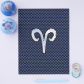 Ram Zodiac-teken op Navy Blue Koolstofvezel Print Flyer (Enkel)