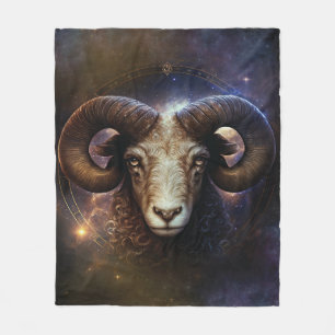 Ram Zodiac teken Watercolor ontwerp Fleece Deken