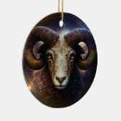 Ram Zodiac teken Watercolor ontwerp Keramisch Ornament (Rechts)