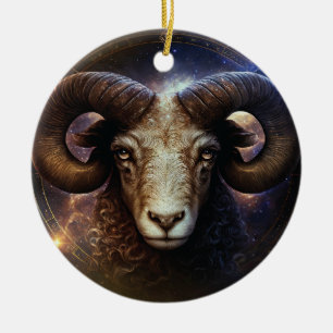 Ram Zodiac teken Watercolor ontwerp Keramisch Ornament