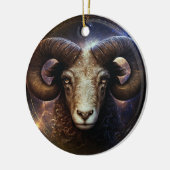 Ram Zodiac teken Watercolor ontwerp Keramisch Ornament (Links)