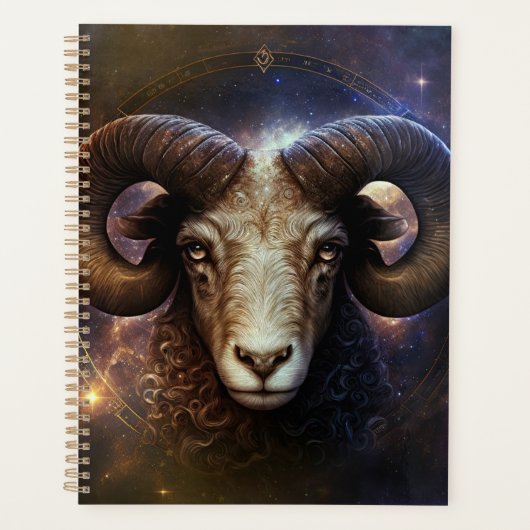 Ram Zodiac teken Watercolor ontwerp Planner (Voorkant)