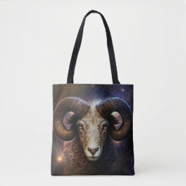 Ram Zodiac teken Watercolor ontwerp Tote Bag