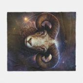 Ram Zodiac teken Waterverf ontwerp Fleece Deken (Voorkant (Horizontaal))