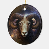 Ram Zodiac teken Waterverf ontwerp Keramisch Ornament (Links)