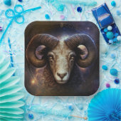 Ram Zodiac teken Waterverf ontwerp Papieren Bordje (Feest)