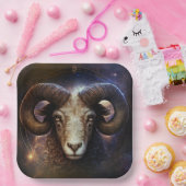 Ram Zodiac teken Waterverf ontwerp Papieren Bordje (Feest)