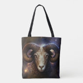 Ram Zodiac teken Waterverf ontwerp Tote Bag (Achterkant)