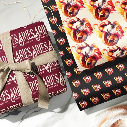 Ram Zodiac thema verjaardagsfeestje Inpakpapier Vel