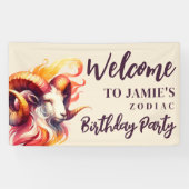 Ram Zodiac Thema Verjaardagsfeestje Welkomstbord Spandoek (Horizontaal)