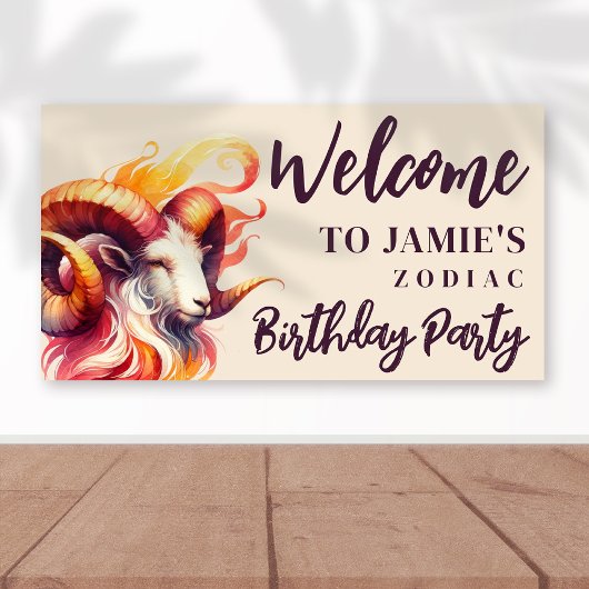 Ram Zodiac Thema Verjaardagsfeestje Welkomstbord Spandoek