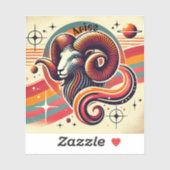 Ram Zodiac Vinyl Sticker Retro Design (Vel)