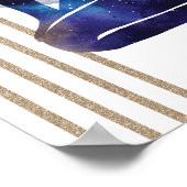 Ram Zodiac Vrouwelijk Blauw Ontwerp Poster (Hoek)