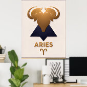 Ram Zodiaciedecoratie Astrologie Cadeau Poster (Thuiskantoor)