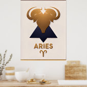 Ram Zodiaciedecoratie Astrologie Cadeau Poster (Keuken)