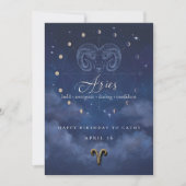 Ram Zodiacus Verjaardagsuitnodiging Kaart (Voorkant)