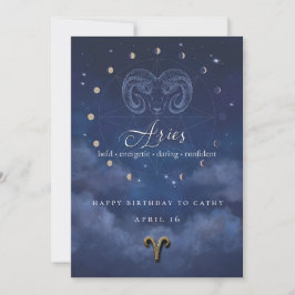 Ram Zodiacus Verjaardagsuitnodiging Kaart