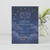 Ram Zodiacus Verjaardagsuitnodiging Kaart (Staand voorkant)
