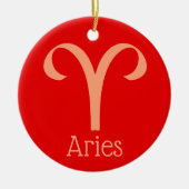 Ram Zon teken Zodiac Symbool Keramisch Ornament (Voorkant)